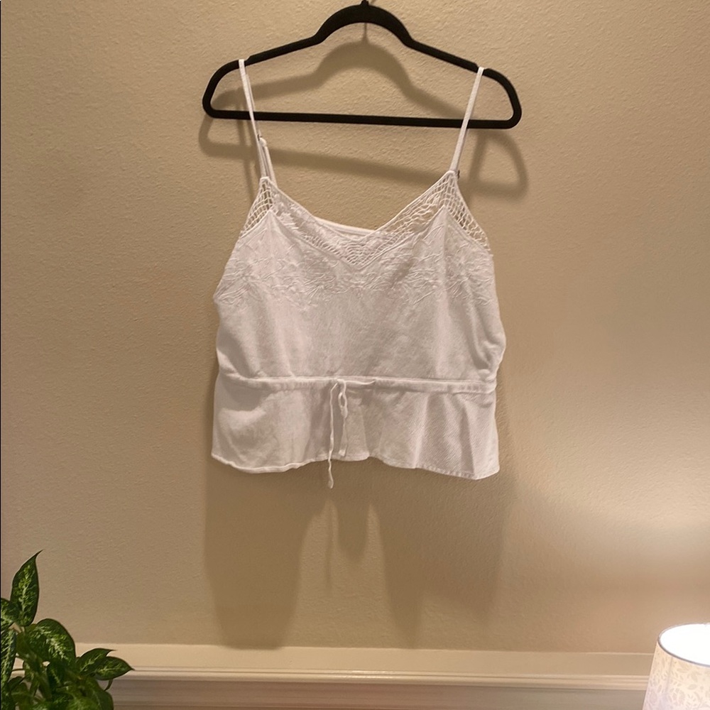 O'Neill White Tie Front Crop Camisole